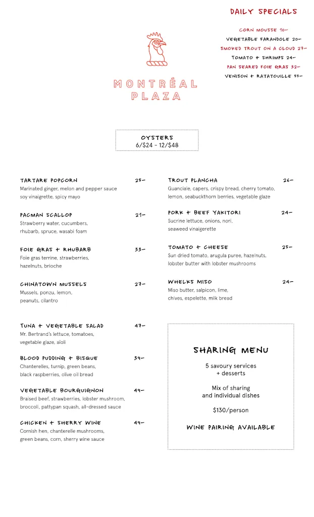 Menu_Montréal Plaza_Montréal_image_old_3