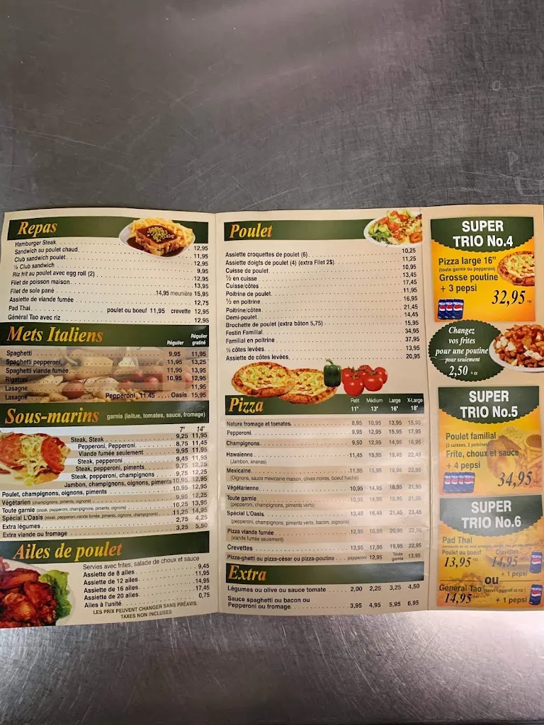 Menu_Resto-Bar l'Oasis_Napierville_image_old_1