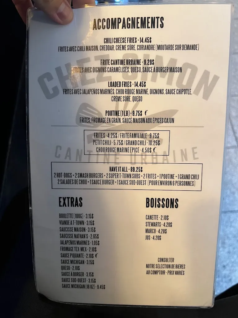 Menu_Chez Simon Cantine Urbaine_Montréal-Est_image_old_2