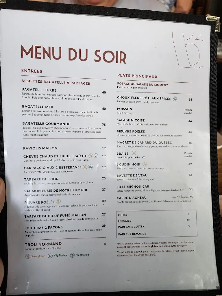 Menu_Restaurant Bagatelle Bistro Apportez votre vin_Montréal-Est_image_old_1