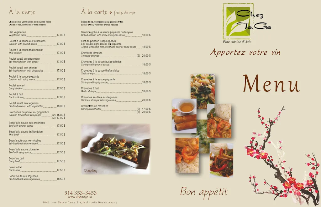 Menu_Restaurant Chez To Go_Montréal-Est_image_old_2