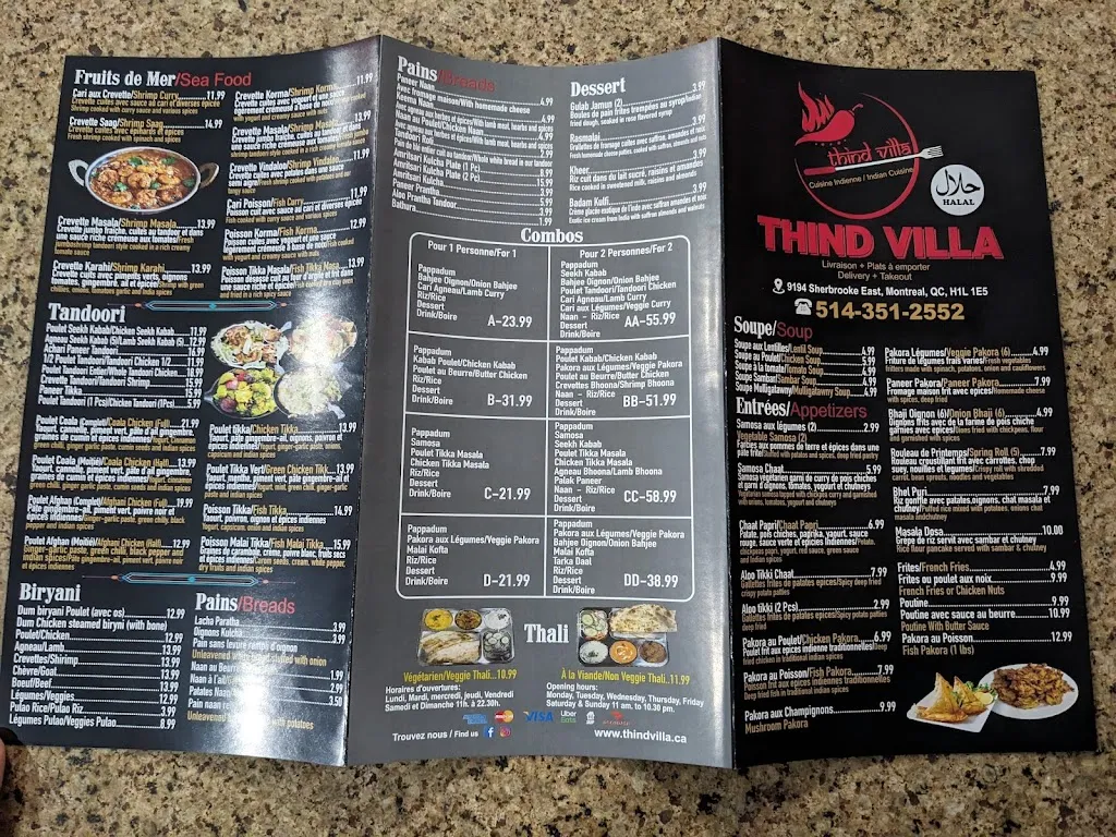 Menu_Thind villa restaurant_Montréal-Est_image_old_1