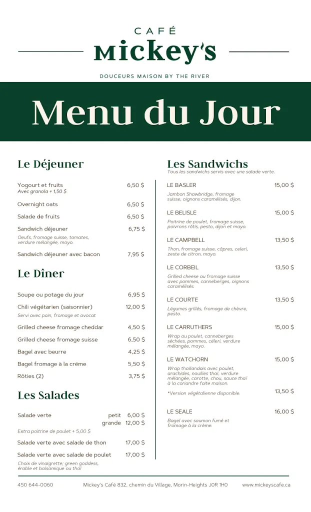 Menu_Mickey's Café_Morin-Heights_image_old_2