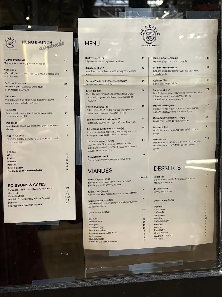 Menu_La Bêtise Saint-Bruno_Saint-Bruno_image_old_1