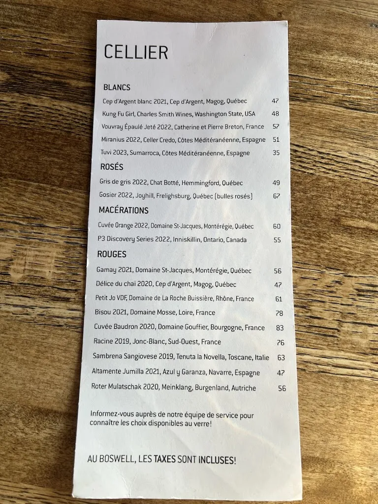 Menu_Boswell Brasserie & Boutique_Saint-Bruno_image_old_3