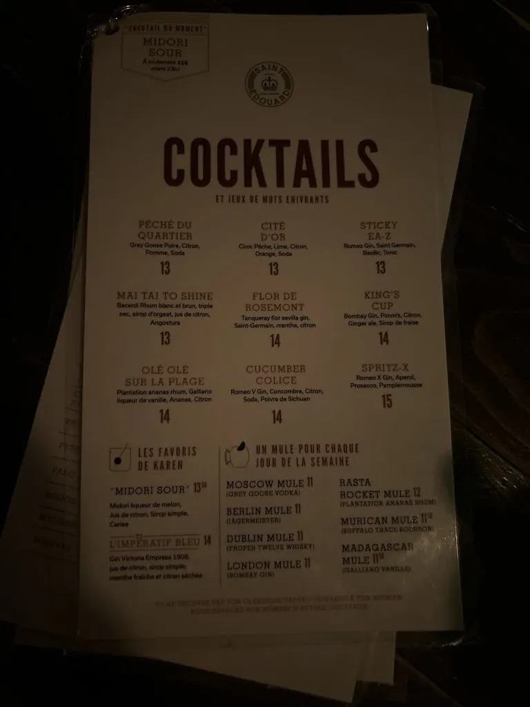 Menu_Le Saint-Édouard_Saint-Édouard_image_old_3