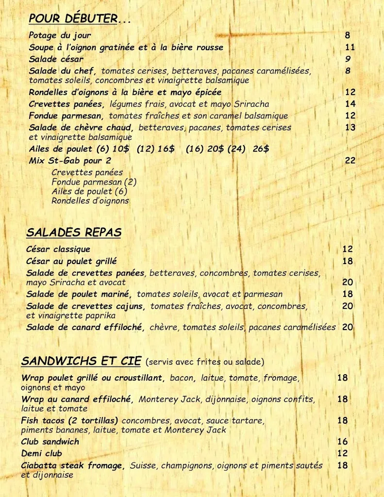 Menu_Pub St-Gab_Saint-Gabriel_image_old_3
