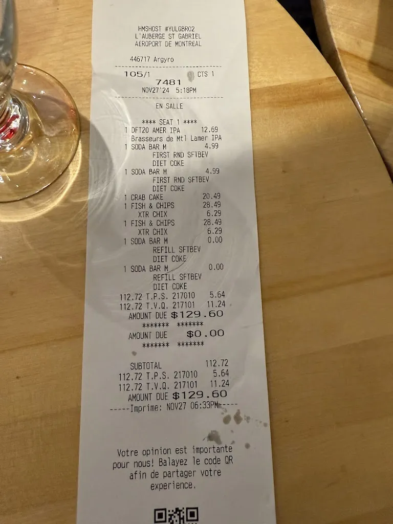 Menu_L'Auberge Saint-Gabriel_Saint-Gabriel_image_old_3