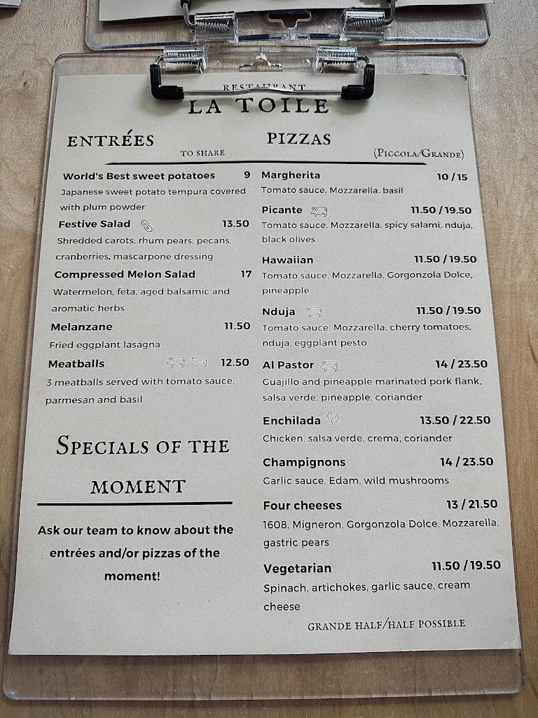 Menu_Restaurant La Toile_Saint-Henri_image_old_2