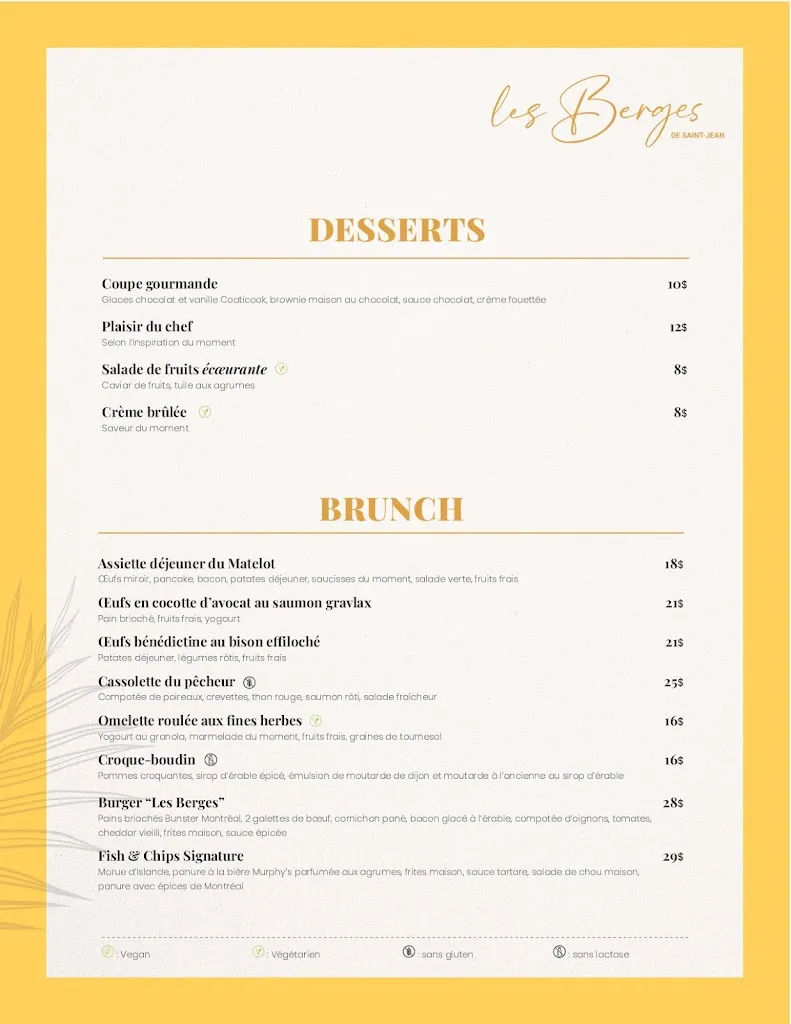 Menu_Restaurant Les Berges de Saint-Jean_Saint-Jean-sur-Richelieu_image_old_1