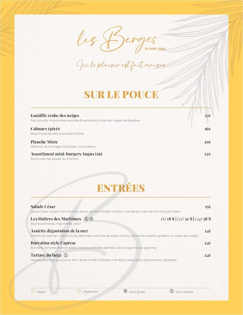 Menu_Restaurant Les Berges de Saint-Jean_Saint-Jean-sur-Richelieu_image_old_2