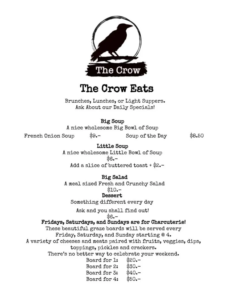 Menu_The Crow_Ponoka_image_old_2