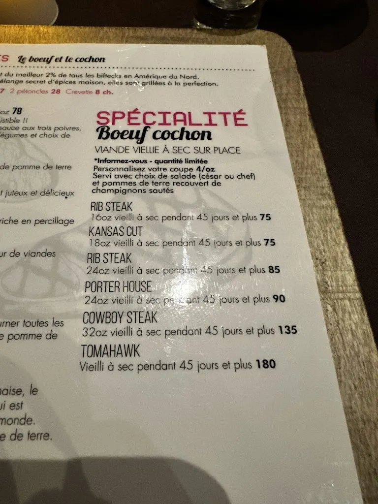 Menu_Boeuf Cochon Steak + Bar (st-Jérome)_Saint-Jérôme_image_old_3