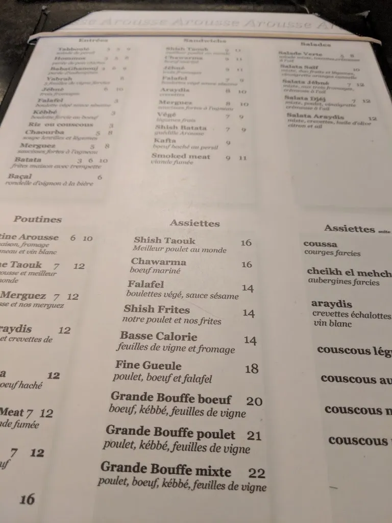 Menu_Restaurant Arousse St-Jérome_Saint-Jérôme_image_old_2
