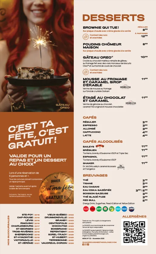 Menu_SHAKER Cuisine & Mixologie St-Jérôme_Saint-Jérôme_image_old_3