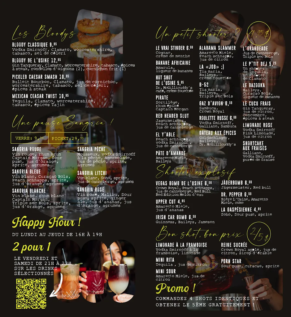 Menu_L'Usine Restaurant Bar St-Jérôme_Saint-Jérôme_image_old_1