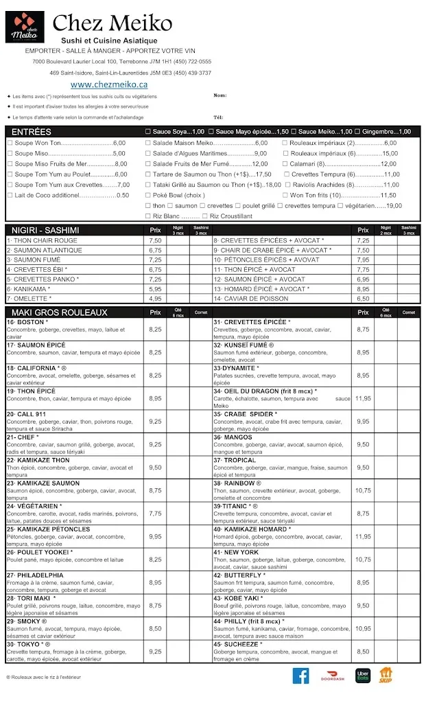 Menu_Chez Meiko St-Lin_Saint-Lin-Laurentides_image_old_1