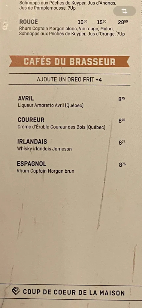 Menu_Pub Le Sainte-Élisabeth_Sainte-Élisabeth_image_old_2