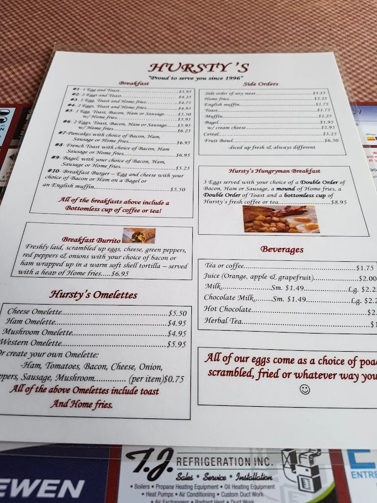 Menu_Hursty's Bar & Grill_Shawville_image_old_2