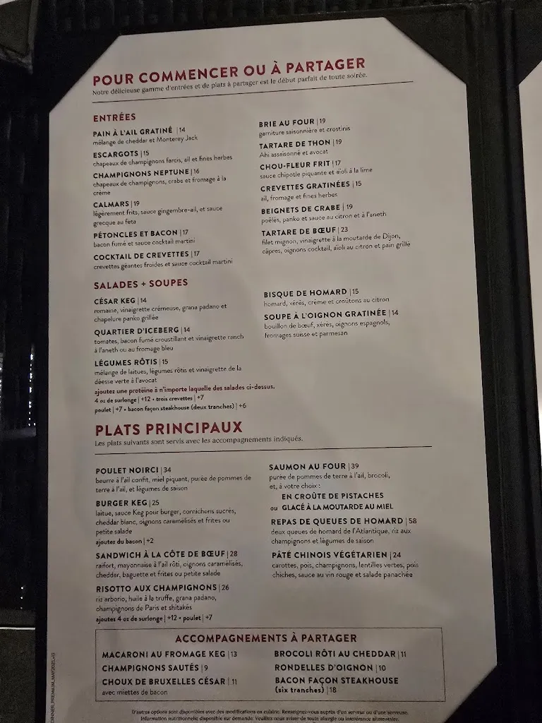Menu_The Keg Steakhouse + Bar - Place Ville Marie_Ville-Marie_image_old_1
