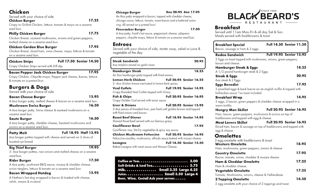 Menu_Black Beard's Restaurant_Estevan_image_old_2