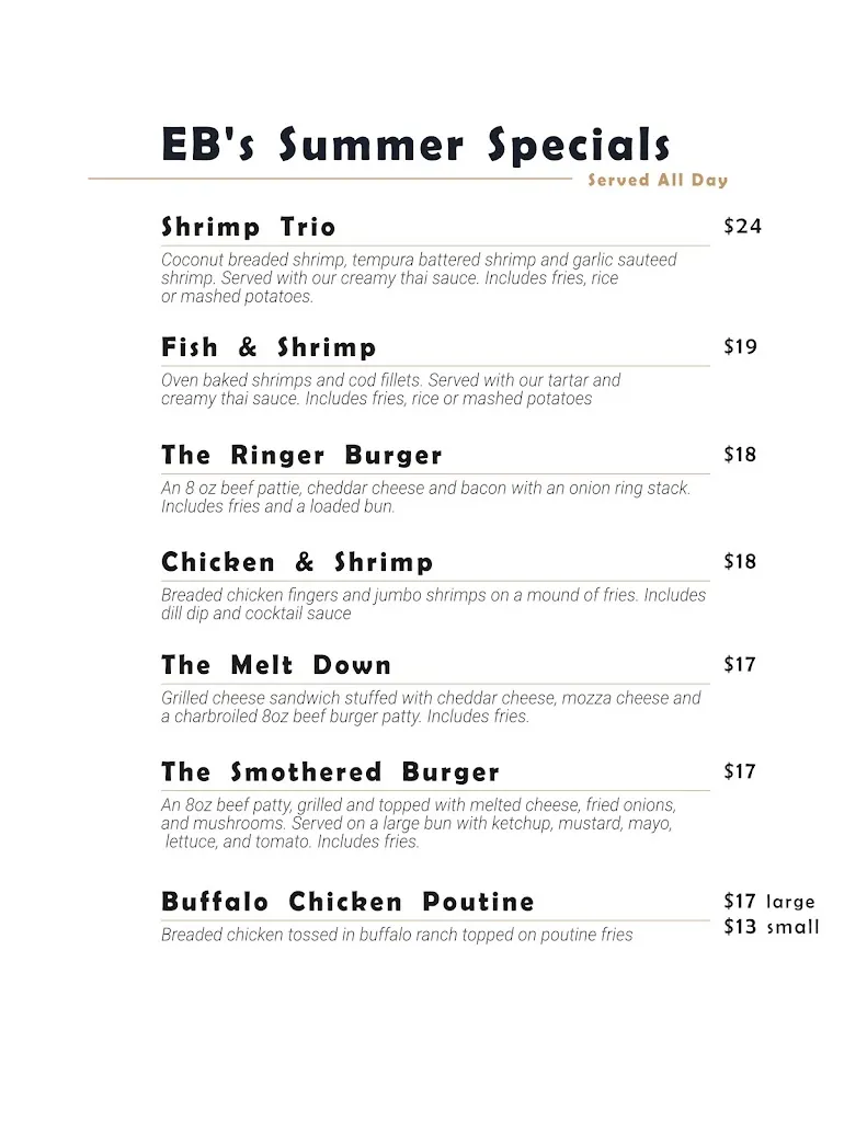 Menu_EB's Dining / EB's Catering_Estevan_image_old_1