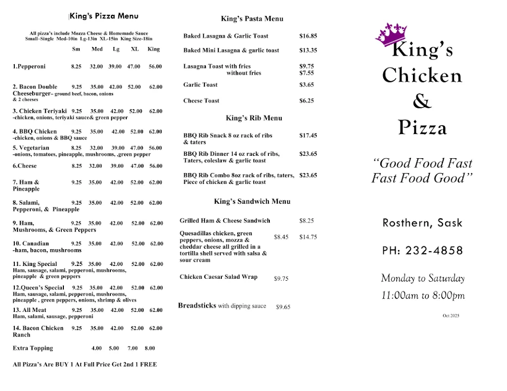 Menu_King's Chicken & Pizza_Rosthern_image_old_2