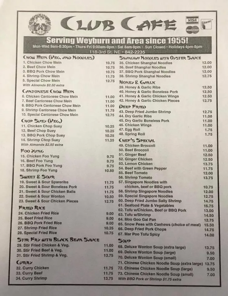 Menu_Club Café_Weyburn_image_old_2