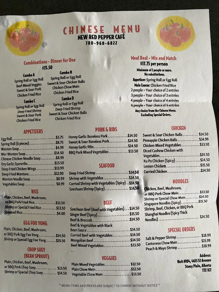 Menu_New Red Pepper Cafe_Stony Plain_image_old_1