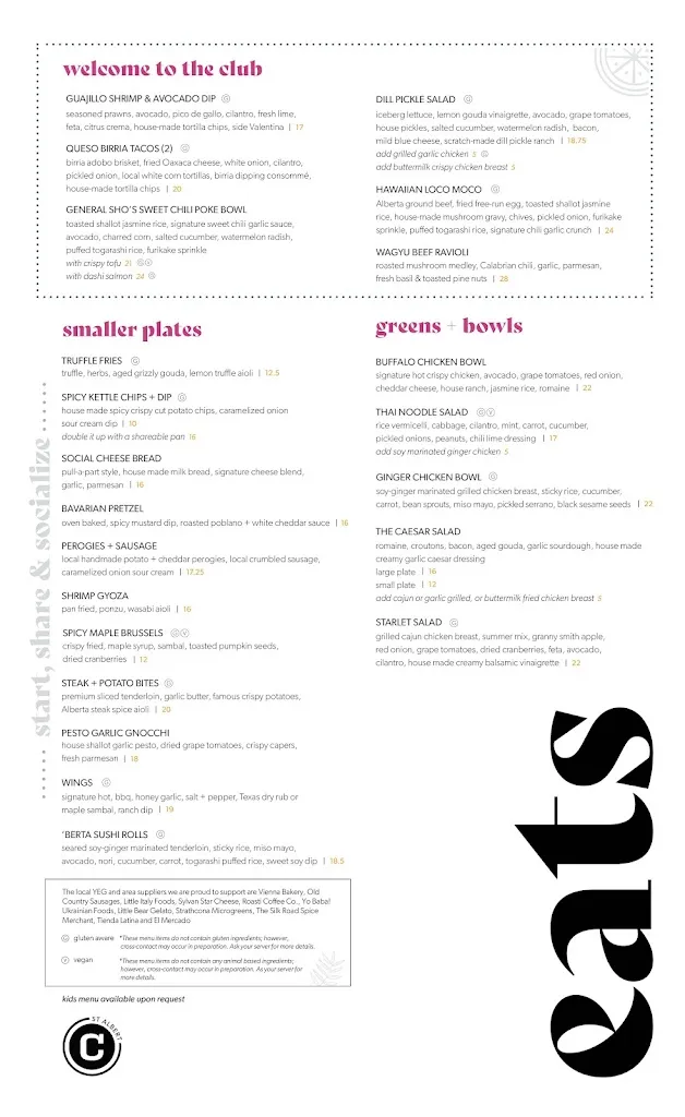 Menu_Central Social Hall_St. Albert_image_old_1