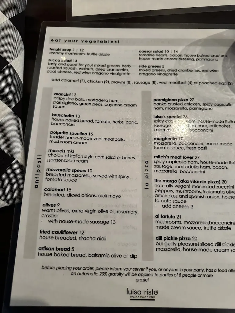 Menu_Luisa Risto_St. Albert_image_old_1