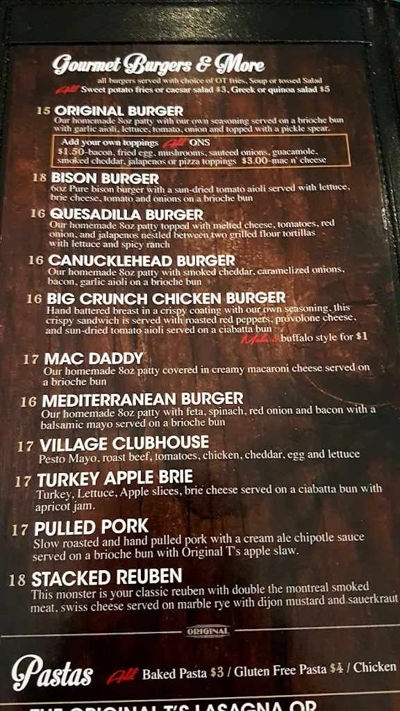 Menu_Original T's_Sundre_image_old_2