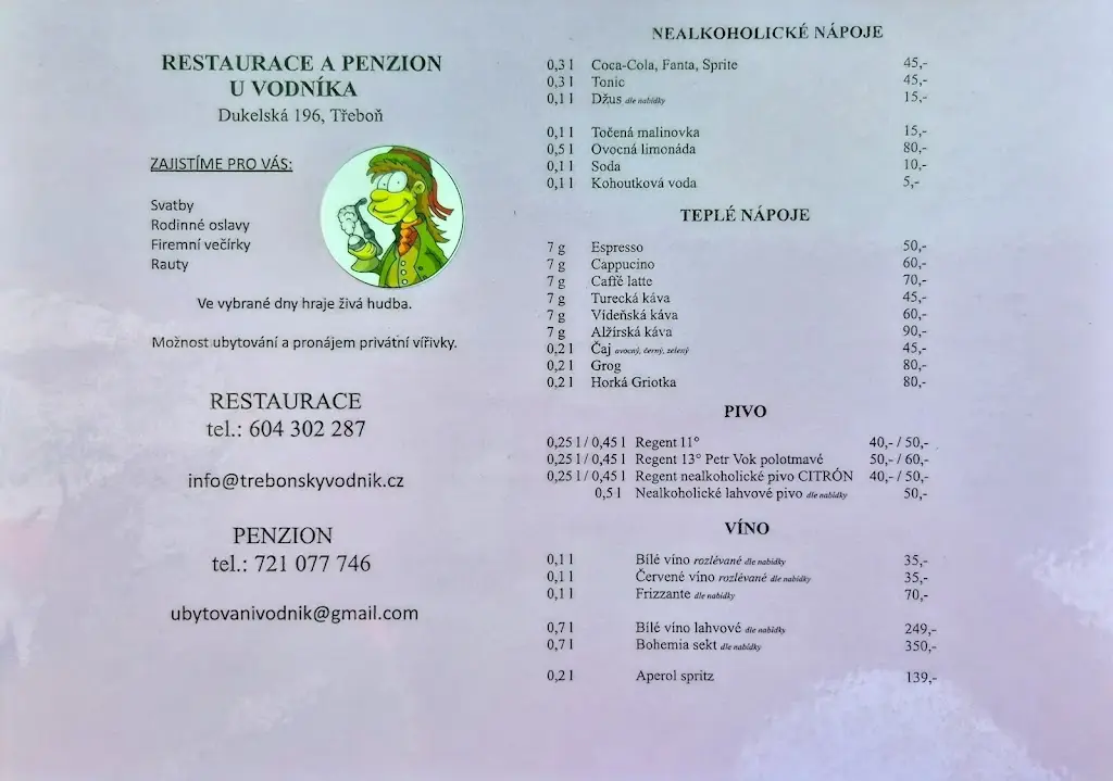 Menu_Restaurace U Vodníka_Třeboň_image_1