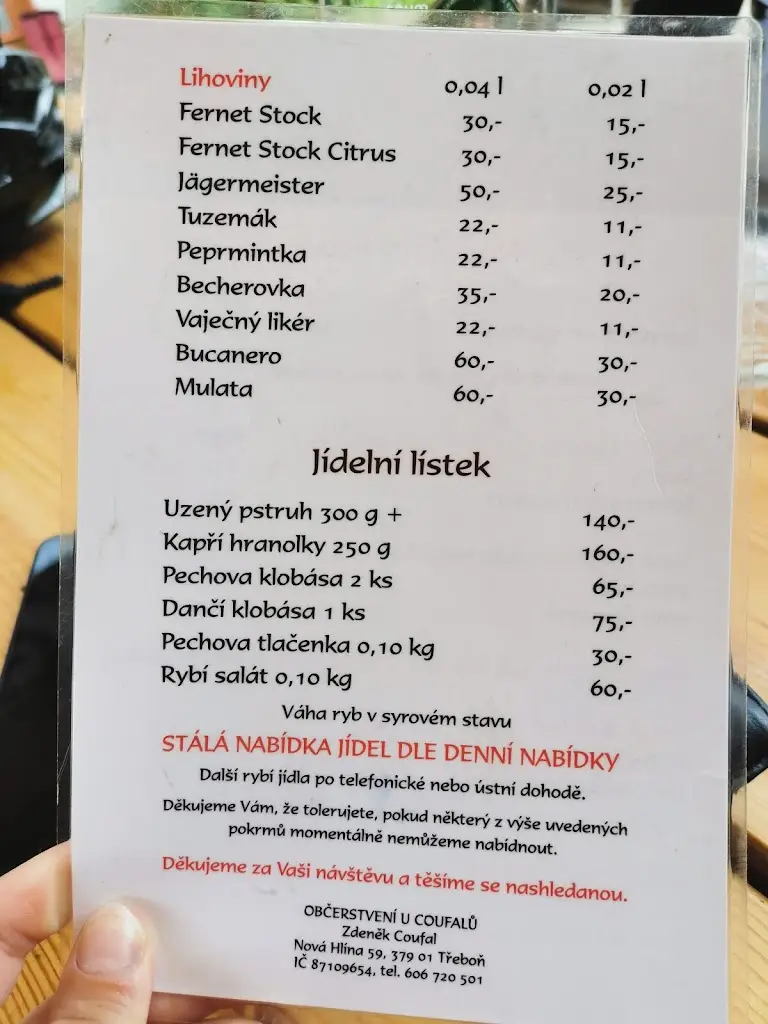 Menu_Občerstvení U Coufalů_Třeboň_image_1