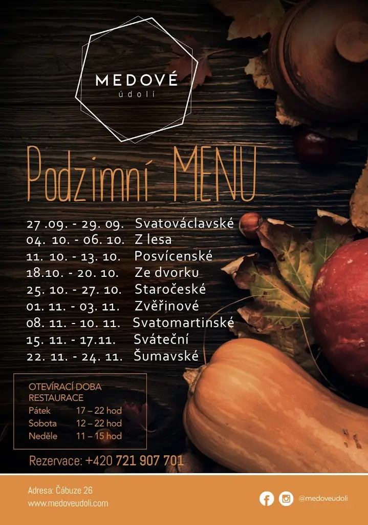 Menu_Medové údolí | Restaurace, Ubytování, Svatby_Vacov_image_1