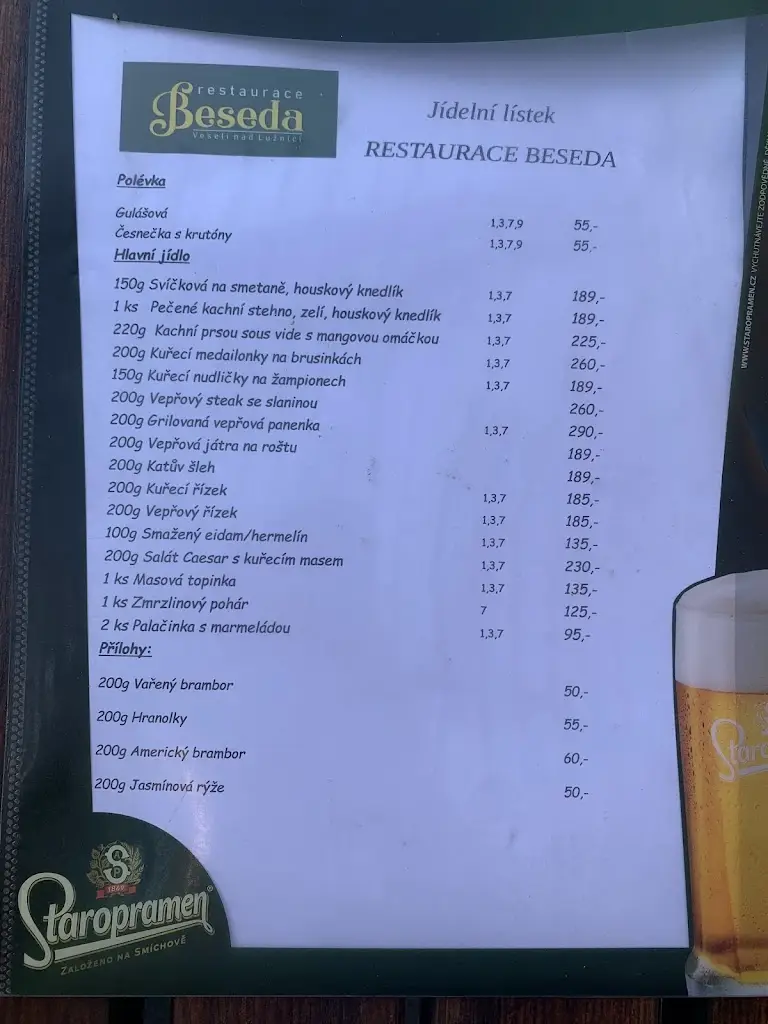 Menu_RESTAURACE BESEDA_Veselí nad Lužnicí_image_2