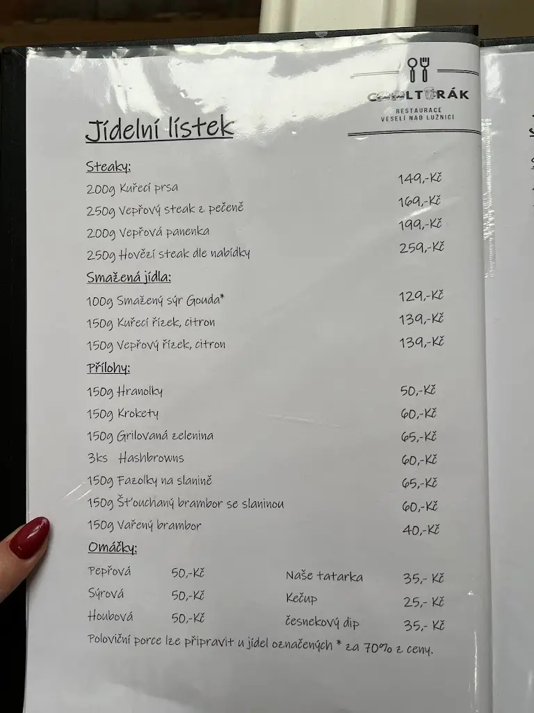 Menu_Restaurace Coolturák_Veselí nad Lužnicí_image_2