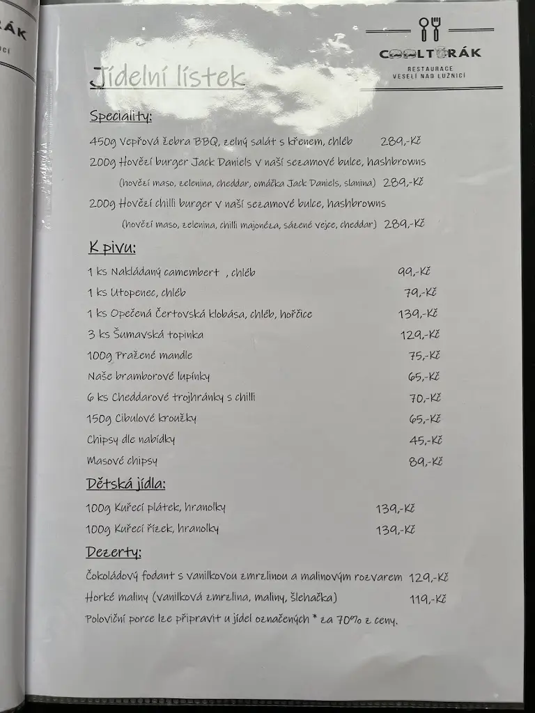 Menu_Restaurace Coolturák_Veselí nad Lužnicí_image_3
