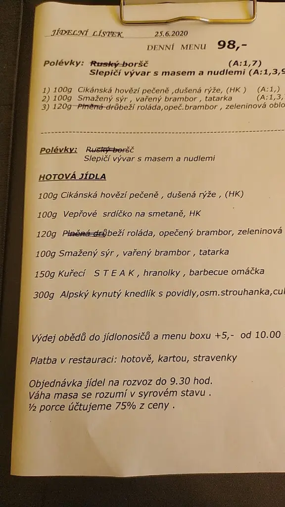 Menu_Arabela Pivovarský dvůr_Veselí nad Lužnicí_image_1