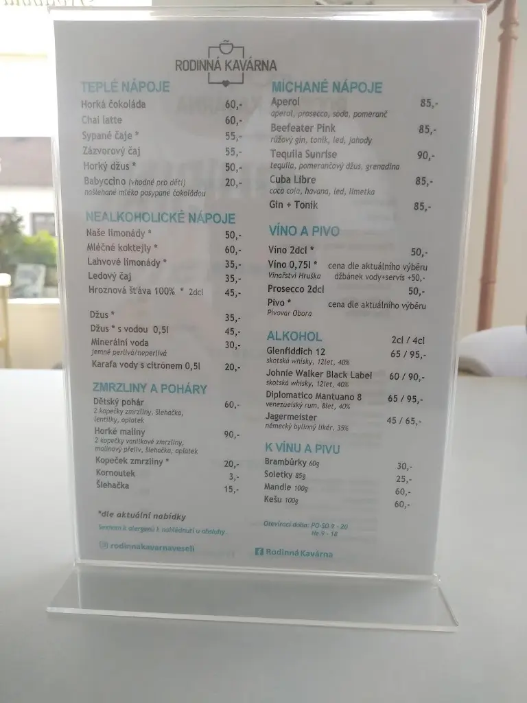 Menu_Rodinná Kavárna_Veselí nad Lužnicí_immagine_2