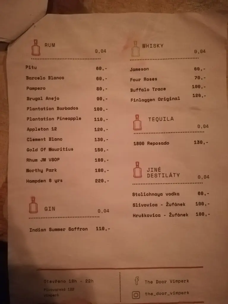 Menu_The Door Vimperk_Vimperk_image_2