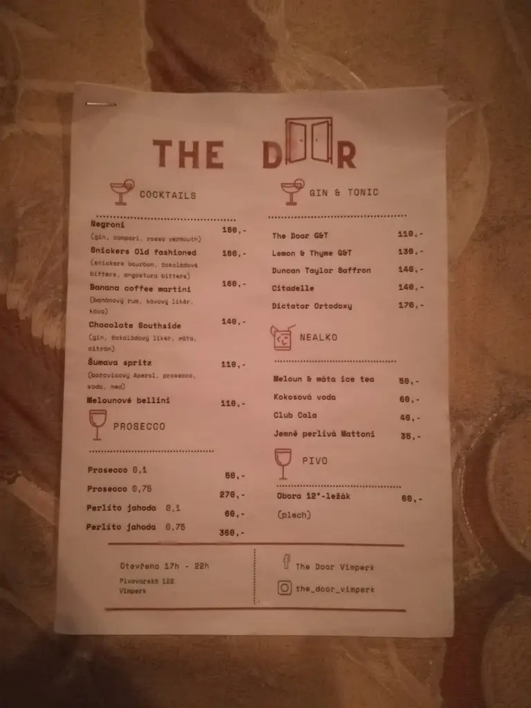 Menu_The Door Vimperk_Vimperk_image_3