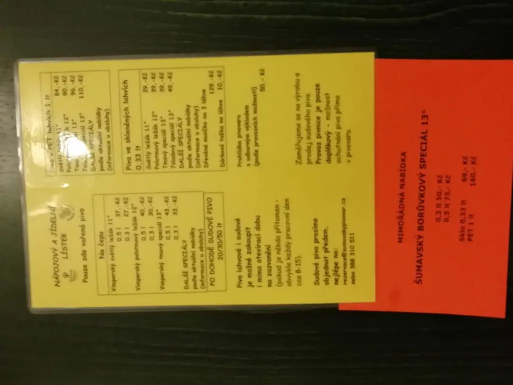 Menu_Šumavský pivovar VIMPERK_Vimperk_immagine_4