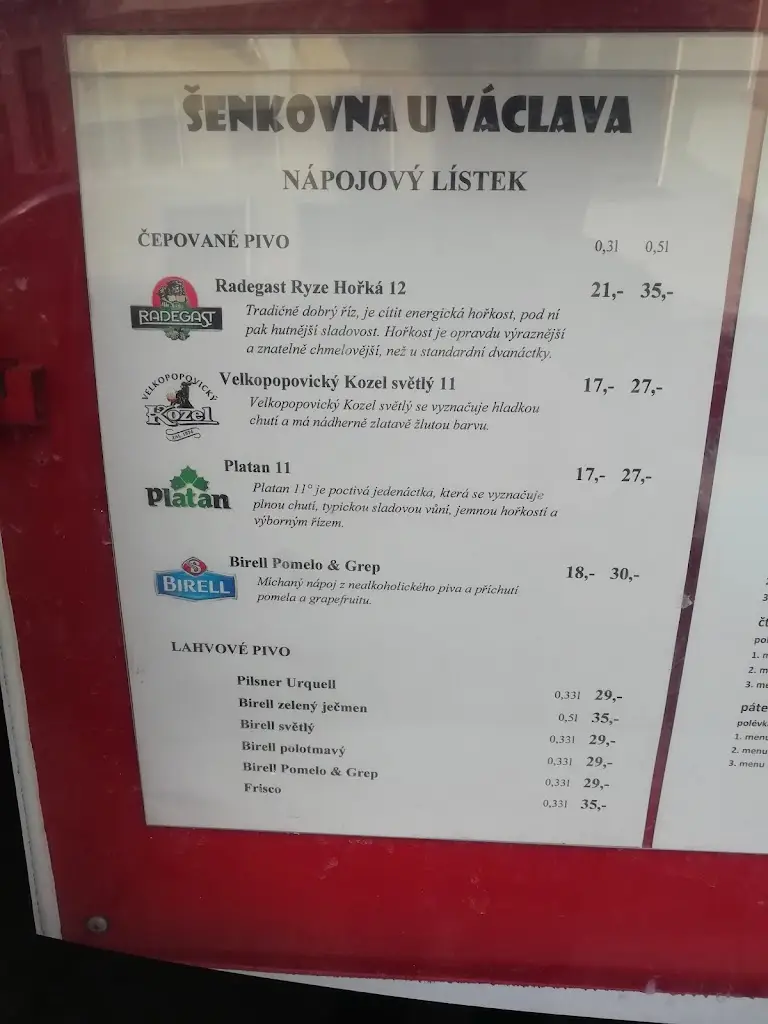 Menu_Šenkovna U Václava_Vodňany_immagine_2