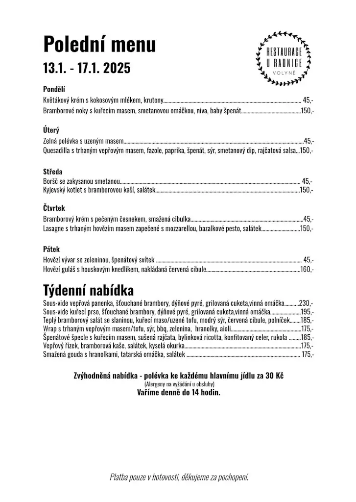 Menu_Restaurace U Radnice Volyně_Volyně_image_4