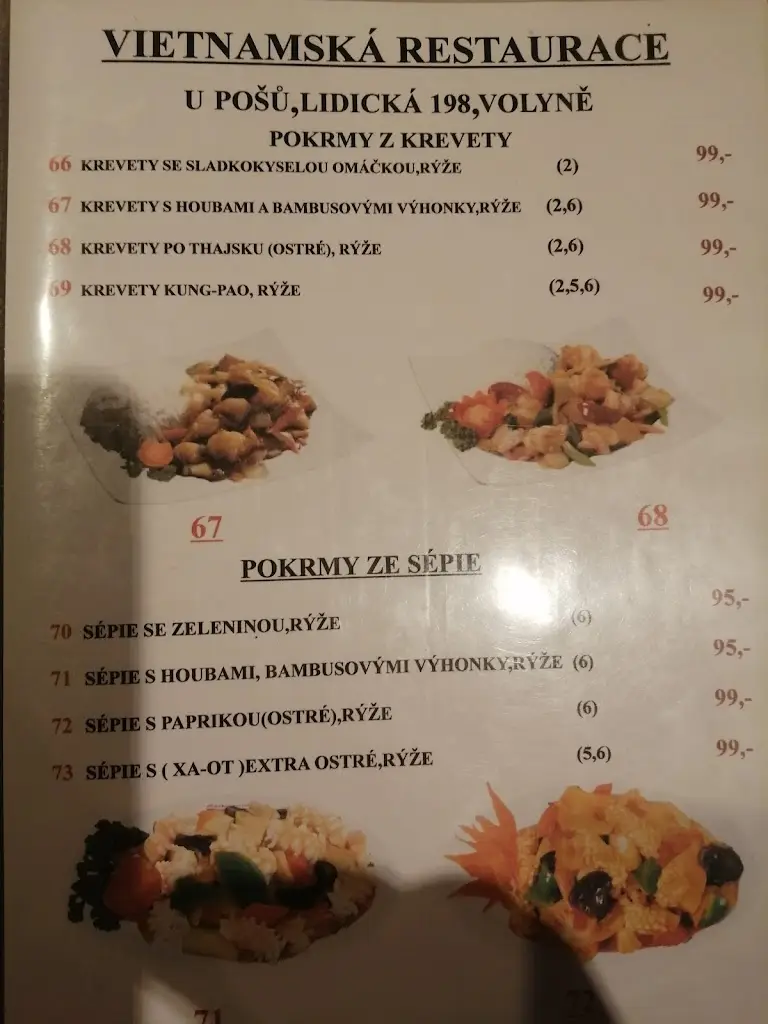 Menu_Restaurace Ubytování 