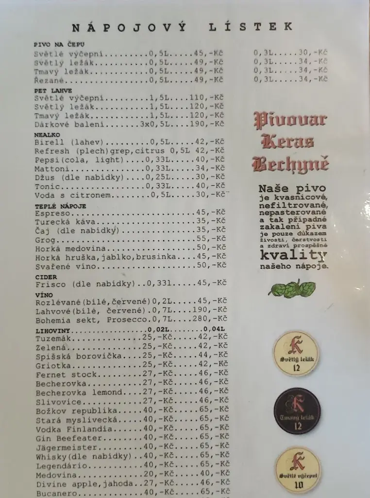 Menu_Pivovar Keras Bechyne_Bechyně_image_1