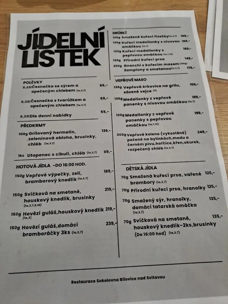 Menu_Výletní Restaurace Sokolovna Bílovice nad Svitavou_Bílovice nad Svitavou_image_4