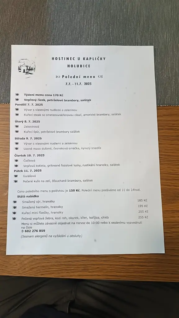 Menu_Hostinec U kapličky_Blažovice_immagine_2