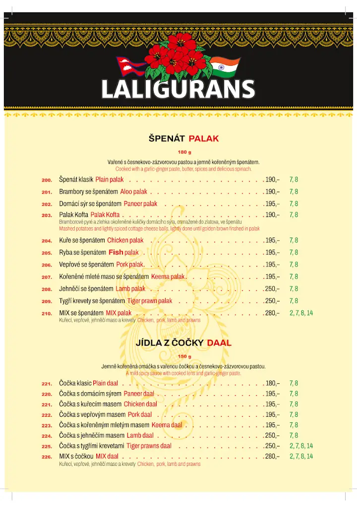 Menu_Laliguras - Nepálská a Indická Restaurace_Blansko_image_1